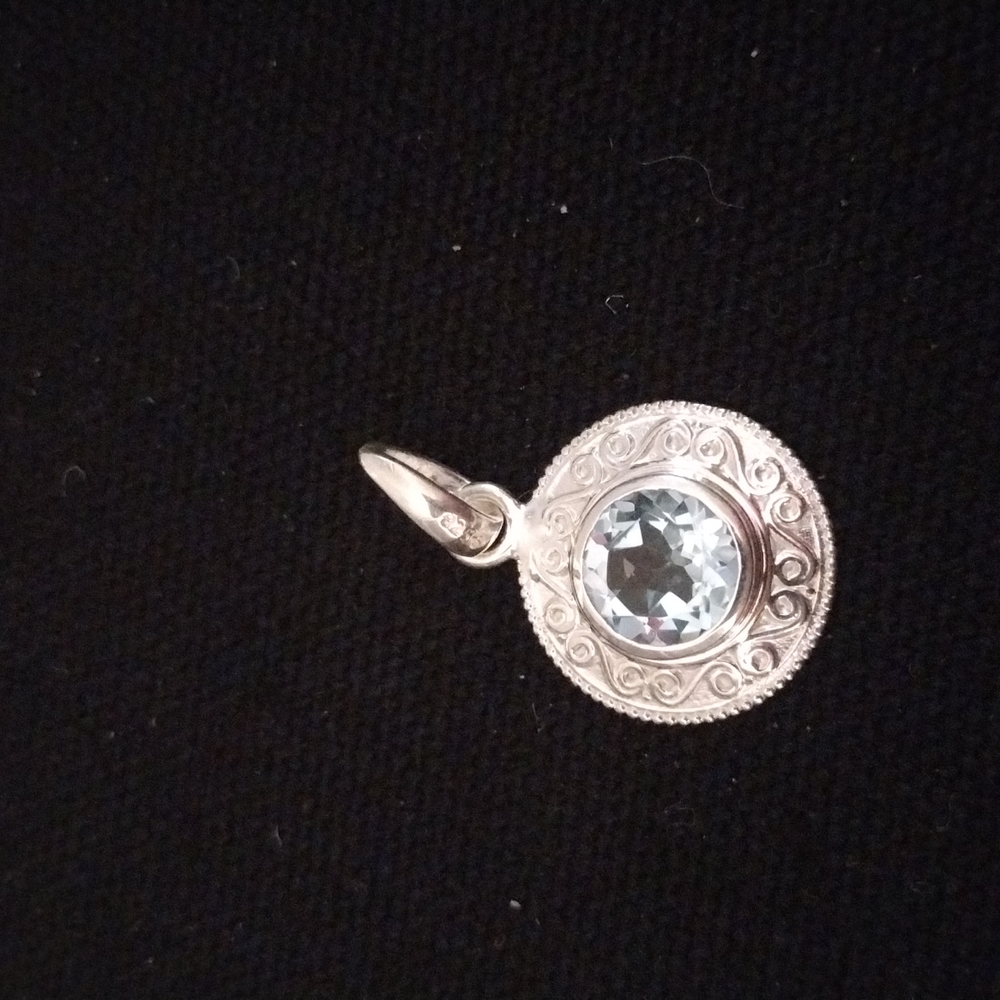 Sterling Silver Blue Topaz Pendant